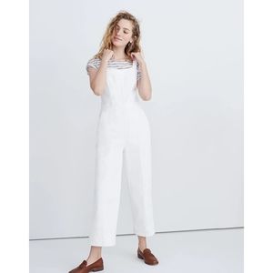 Madewell Denim Seamed Wide-Leg Jumpsuit in Pure White